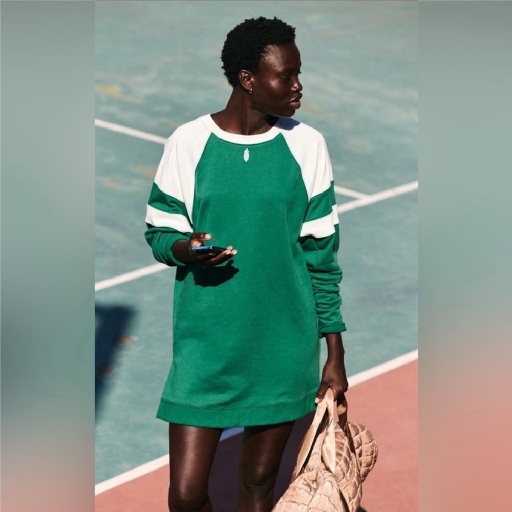 Free people Green Long Sleeve Athletic skort dress with Raglan Sleeves